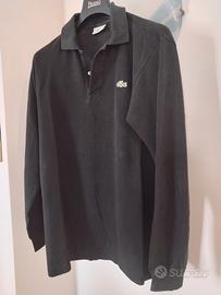 polo lacoste nera maniche lunghe taglia L (5))