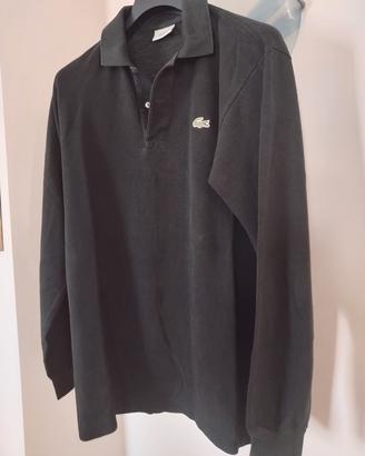 polo lacoste nera maniche lunghe taglia L (5))