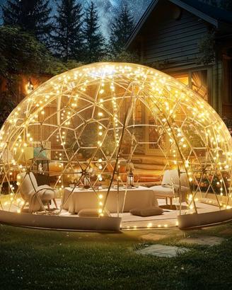 Tenda Bolla da giardino a forma di igloo con LED