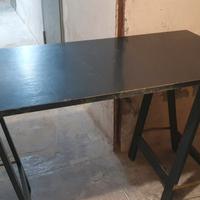 scrivania in legno co cavalletti