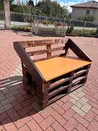 panca rustica in legno con rotelle - €150