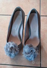Decolleté da cerimonia peep-toe con plateau