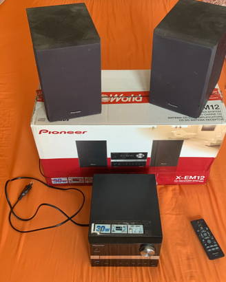 Stereo CD + USB Pioneer X-EM12, con telecomando
