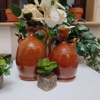 COPPIA ANTICHE OLIERE IN TERRACOTTA VASO INIZI 900