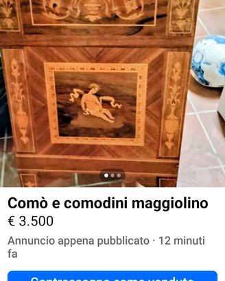 comò e 2 comodini  Maggiolino 