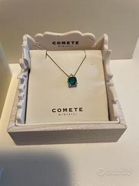 Comete, Girocollo in oro diamanti smeralfo antico