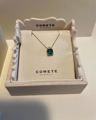 Comete, Girocollo in oro diamanti smeralfo antico