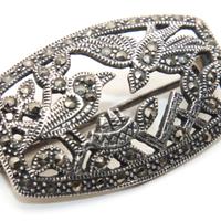 Stupenda spilla vintage argento marcasite