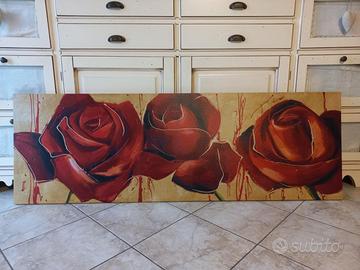 Quadro in tela rose rosse