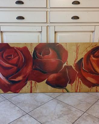 Quadro in tela rose rosse