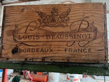 Cassetta Vino Legno Bordeaux Louis Beaussinot 1986