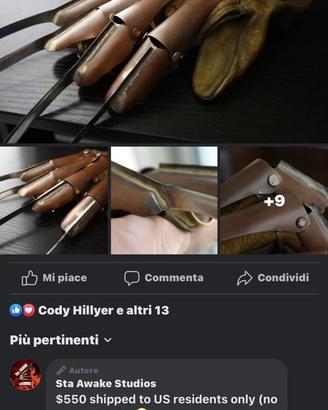Guanto Freddy - Nightmare - Revenge NUOVO