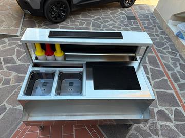 Bancone bar portatile in acciaio inox