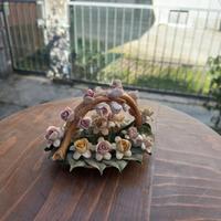 Cestino fiori Capodimonte originale in porcellana