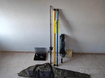 Kit pesca fissa e spinning pari al nuovo 