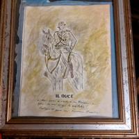 Quadro mussolini a cavallo mvsn ww2 sironi