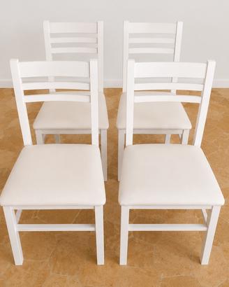Set 4 sedie bianche con seduta imbottita