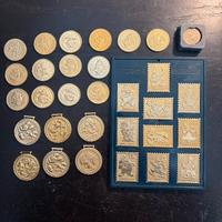 Lotto di 31 francobolli/ monete/medeglie disney