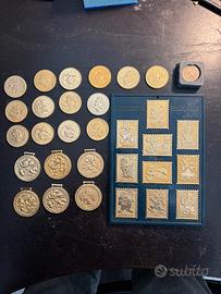 Lotto di 31 francobolli/ monete/medeglie disney