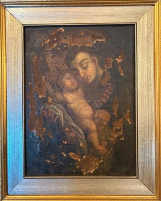 Olio su tela antico s antonio