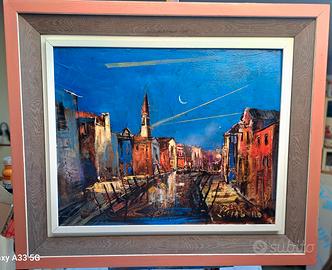 veduta di Burano Notturna  del Maestro Trabucco