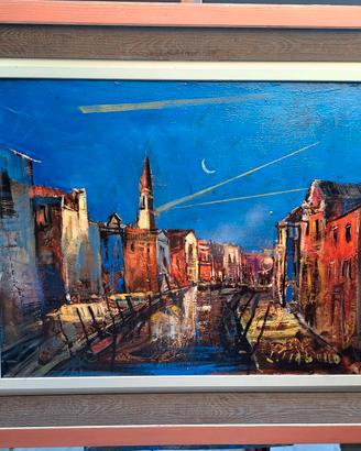 veduta di Burano Notturna  del Maestro Trabucco