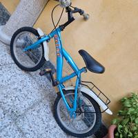 Bici bambino sport 14" azzurra + portapacchi 