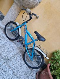 Bici bambino sport 14" azzurra + portapacchi 