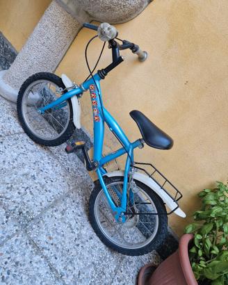 Bici bambino sport 14" azzurra + portapacchi 
