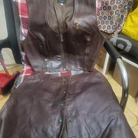 gilet tenax e gonna vintage in pelle