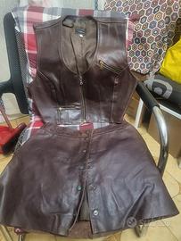 gilet tenax e gonna vintage in pelle