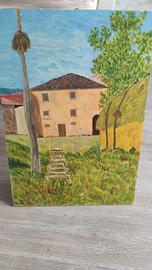 Quadretto olio su tavoletta a mano 1988