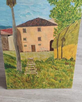 Quadretto olio su tavoletta a mano 1988
