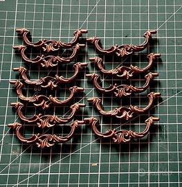 11 Maniglie in ottone per cassetti