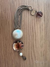 Bracciale ambrato con pietre e perle
