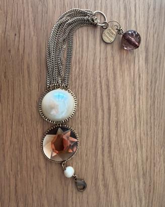 Bracciale ambrato con pietre e perle