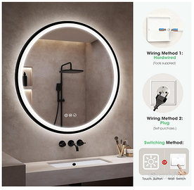 Specchio da Bagno Illuminato Rotondo 80x80cm