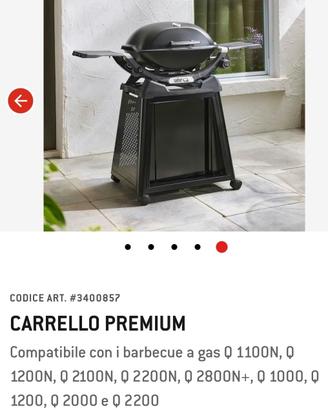 Carrello per barbecue weber serie Q