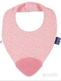 Bavaglino Chicco con massaggia gengive rosa
