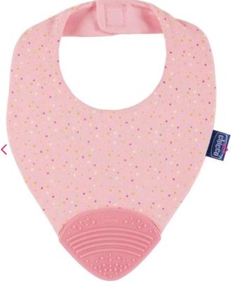 Bavaglino Chicco con massaggia gengive rosa