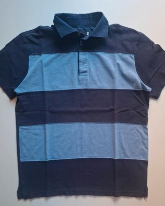 polo uomo upper L blu cotone made in italy
