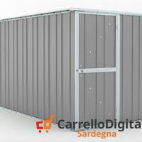 Deposito attrezzi giardino 175x307cm grigio chiaro