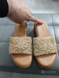 sandalo con zeppa modello ciabattina n 37