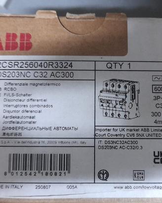 Interruttore magnetotermico differenziale abb