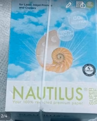 Carta A4 riciclata Nautilus 100x100