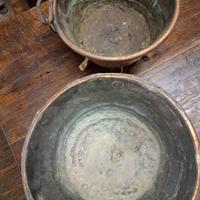 pentole di rame vintage 