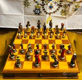 Scacchiera di classe damieri ottone e acciaio