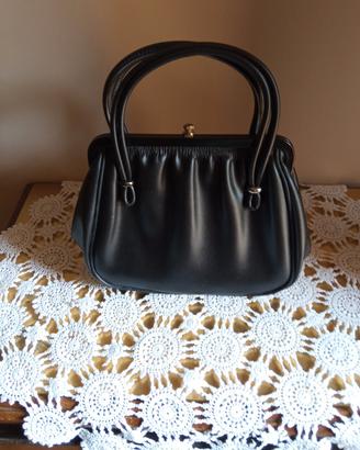 Borsetta Vintage anni 40 Pelle Nera Vera Nuova