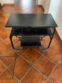Carrello con ruote porta TV nero