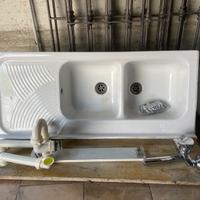 Lavello doppio con mobiletto 3 ante
